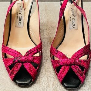 Jimmy Choo Animal Print Slingback Sandals